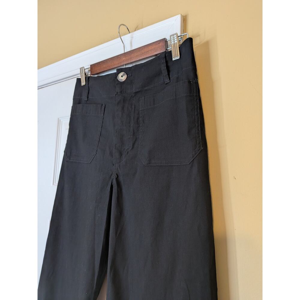 Maeve The Colette High-Rise Cropped Wide-Leg Pants Black Size 28 Minimalist - Picture 4 of 11